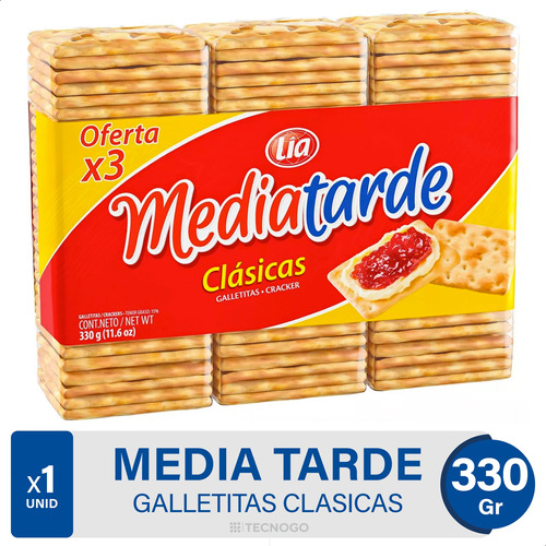 Galletitas De Agua Mediatarde Tripack 330g Galletas Crackers