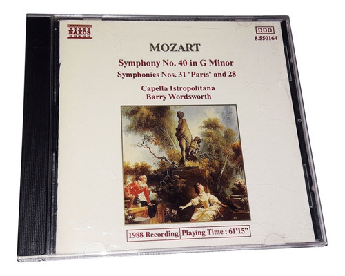 Mozart - Symphonies No.s 40 31 & 28 / Cd Naxos Alemania