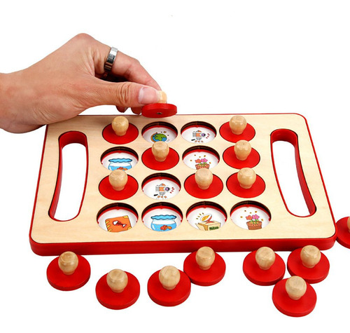 Juego Memoria Madera Didáctico Para Niños Memory Chess