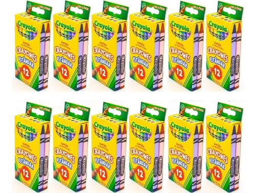 Crayones Crayolas Estandar 12 Paquetes De 12 Piezas Cada Uno