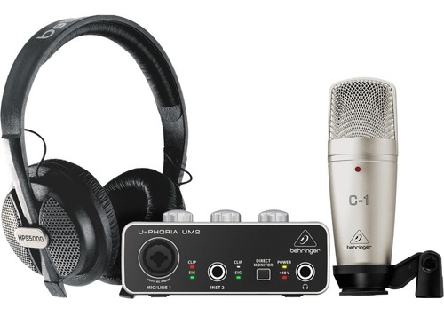 Kit Grabacion Behringer Studio Um2 +mic C1 + Hps5000 + Cable