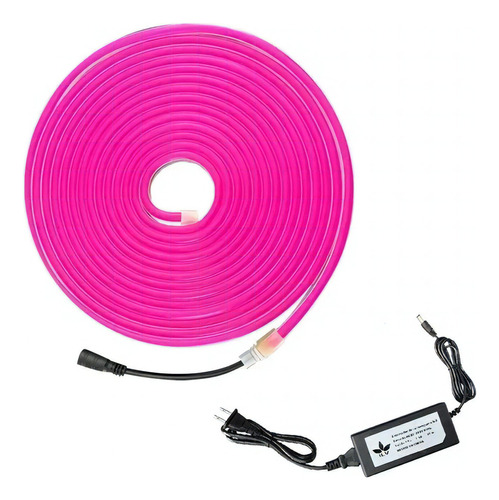 Manguera 5m Neon + Eliminador Rosa