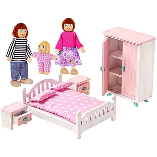 Conjunto De Muebles De Dormitorio De Casa De Muñecas D...