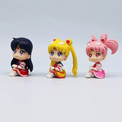 7-8cm Sailor Moon Figura Sentada Modelo Juguete