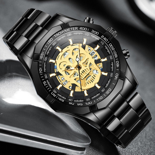 Reloj Luminoso Con Calavera Para Hombre .