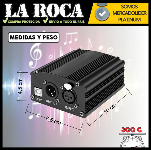 Imagen 7 de 10 de Fuente Phantom Alimentación +48v Usb Microfonos Condenser