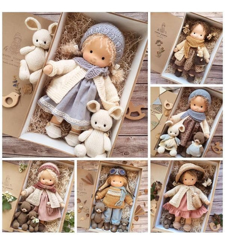 Muñecas Waldorf Hechas A Mano, Mini Muñecas Diy Caja Regalo