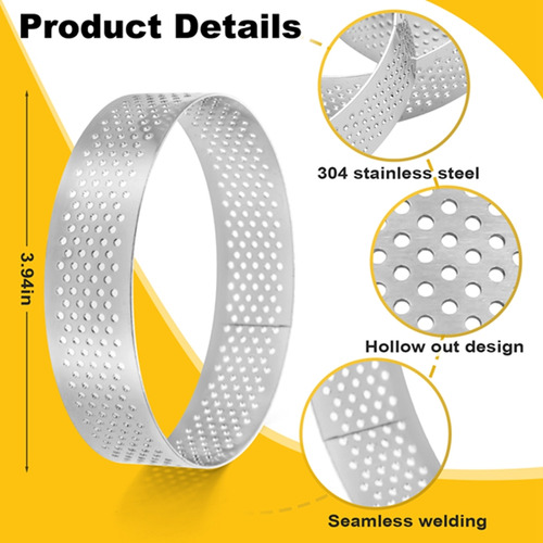 O Anillo Circular Para Tarta De Acero Inoxidable, 5