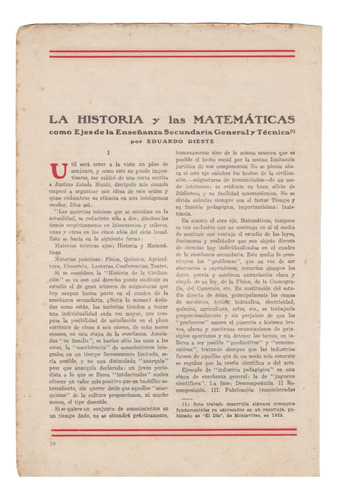 1929 Eduardo Dieste La Historia Y Las Matematicas Uruguay 