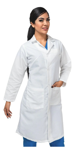 Uniforme Médico Enfermera Bata De Laboratorio Blanca Mujer