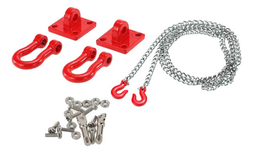 - 2 Unids / Set Rc Crawler 1:10 Gancho De Remolque Y Cadena