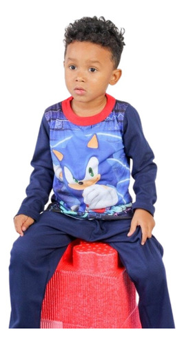 Pijama Sonic Invierno Niños Nintendo Algodon Niño Nene