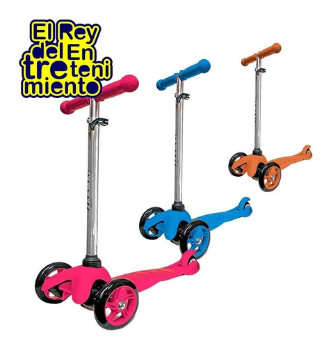 Monopatín Tripatín Ajustable 3 Ruedas Con Luces - El Rey