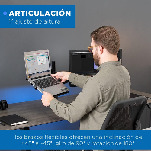 Soporte Brazo Doble Para Monitor Notebook Linkon Escritorio