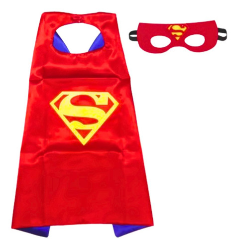 Capa +máscara Infantil Personagem Super Homem Cor Heróis Superman