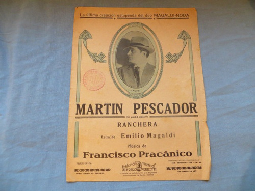 Martin Pescador Emilio Magaldi Pracanico Partitura Ranchera