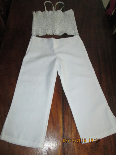  Pantalon Blanco  Capri Talla10 Niña O Adolescente