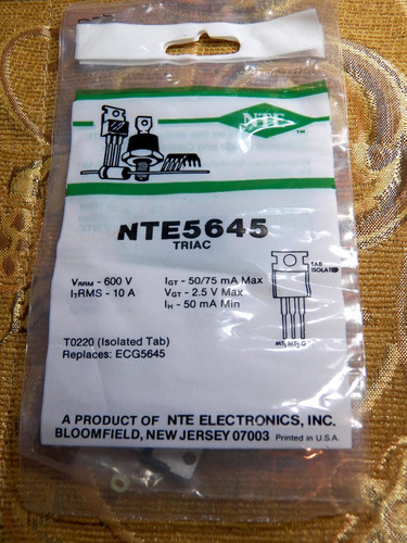 Nte5645 600v 10a Triac Nuevo Original Nort Americano Usa