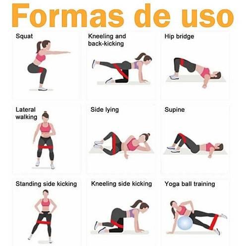 Imagen 7 de 10 de Set De 3 Bandas Elásticas Circulares Alt/med/baj Profesional