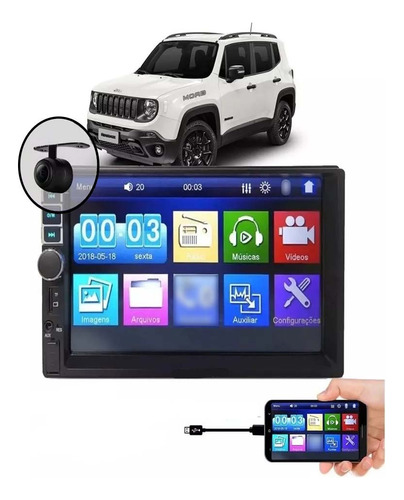 Central Multimidia Jeep Renegade 2018 Camera Ré Bluetooth