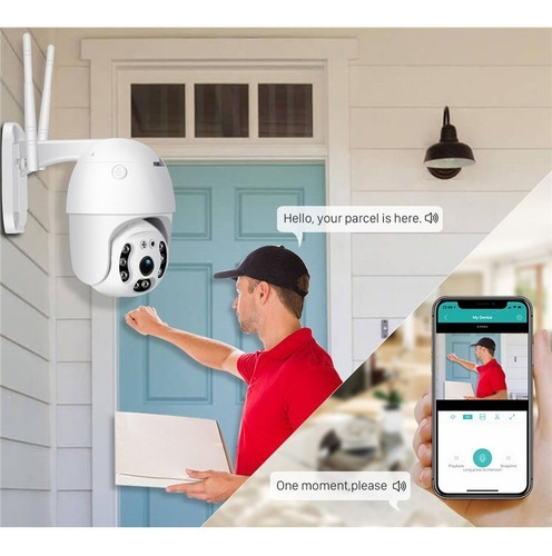 Imagem 2 de 3 de Câmera De Segurança Ip À Prova D'agua Infravermelho Wifi Hd