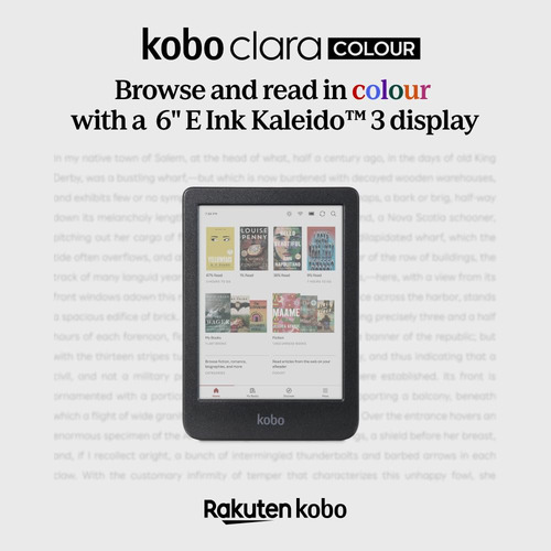Ereader Kobo Clara Colour 6, Tinta Electrónica Sin Deslumbra