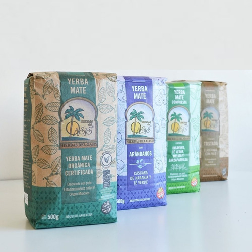 Yerba Mate Orgánica Hierbas Del Oasis Certif Pack X 4 Unid
