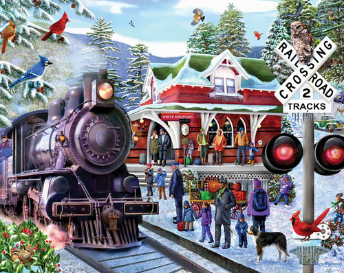 White Mountain Puzzles Train Ride Seek & Find - Rompecabezas