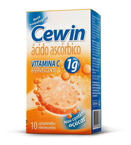 Cewin Ácido Ascórbico Suplementação Vitamina C 1g 10 Comp.