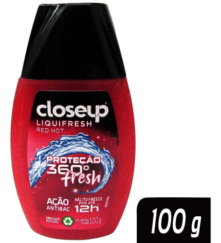 Pasta De Dentes Closeup Liquifresh Red Hot  Em Gel 100g