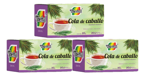 Te Cola De Caballo Therbal 3 Paq De 20 Sobres C/u