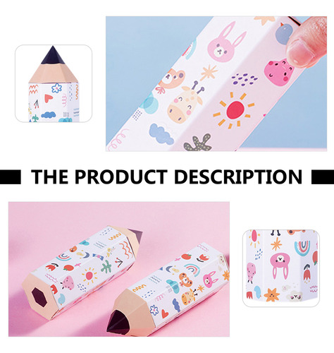10 Cajas De Regalo De Papel Con Forma De Lápiz De Dibujos An