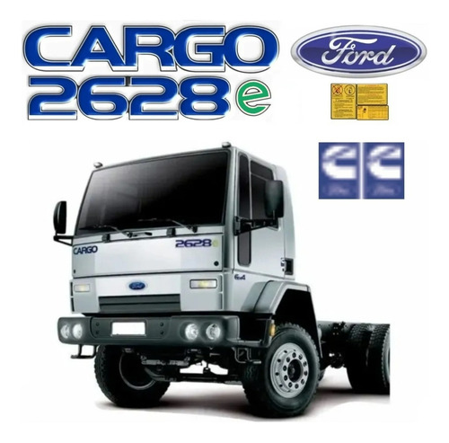 Kit Adesivo Resinado Para Ford Cargo 2628e 17656 Cor Azul