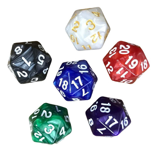 3 X 6 Uds Dados Poliédricos Dados De 20mm Dados Acrílicos