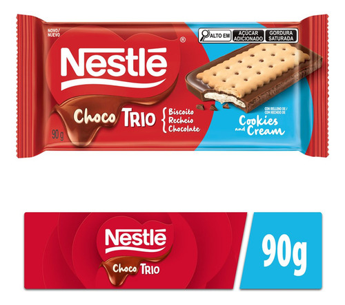 10x Nestle Chocolate Ao Leite Com Biscoito Chocolate E 1 X