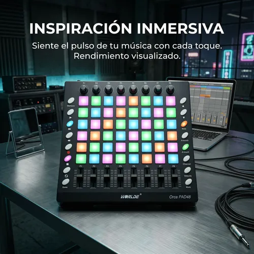 Worlde Orca Pad48 Controlador De Pads 48 Rgb Sensível À Pres