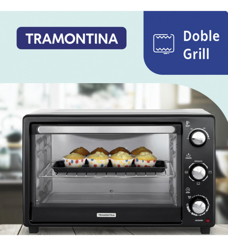 Horno Electrico Tramontina Pnh048334 Glass Cook 40 Lts Negro