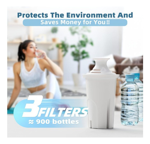 3pack Filtros Agua Compatibles Brita Dispensadores Y Jarras Blanco