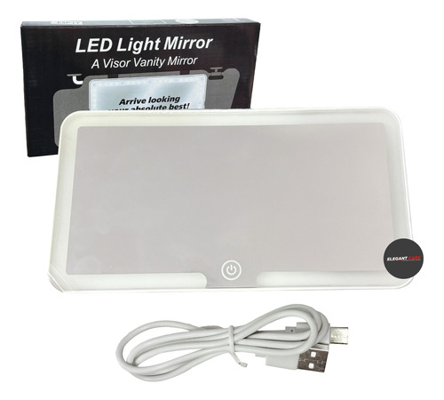 Espejo Retrovisor Con Led Para Visera De Auto Recarglable