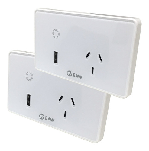 Tomacorriente Wifi Smart Enchufe Y Puerto Usb  Baw Pack X2