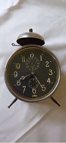 Reloj Despertador Antiguo Alemán A Cuerda Funcionando