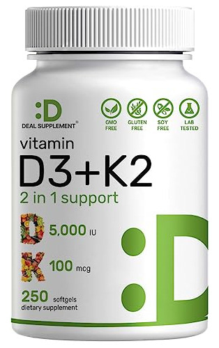 Suplemento De Acuerdo Vitamina D3 K2 Softgel, 250 Cbfbd