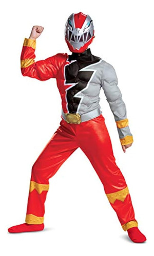 Disguise Red Ranger Muscle Disfraz Para Niños, Traje Oficial