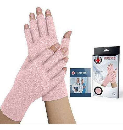 Guantes De Compresión De Artritis Color Rosa Talle M