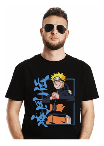 Polera Naruto Shippuden Logo Japones Anime Impresión Directa