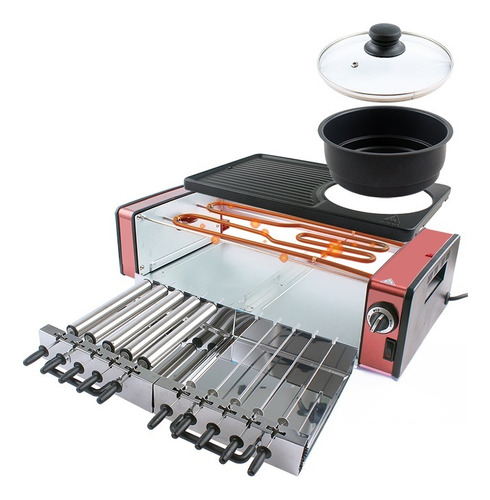 Plancha Eléctrica Multifunción For Pinchos, Olla Caliente,