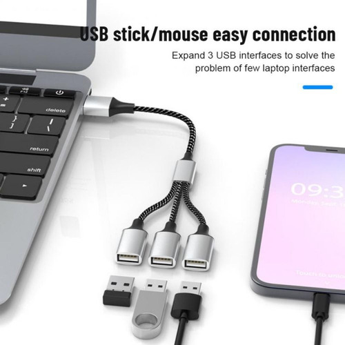 Divisor De Carga, Expansor Usb, Adaptador Otg, Hub Tipo C, 4