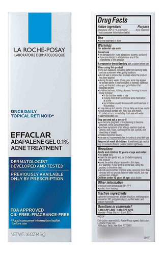 Roche-posay Effaclar Adapelene Acne - g a $2162