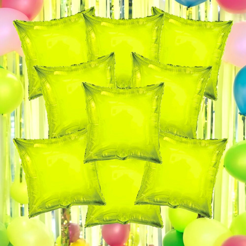 Globos Cuadrados Metálicos 18 Pulgadas Varios Colores 10 Pz