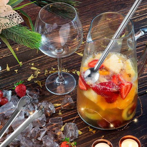5 Colheres Bailarina Inox Para Drinks Gin Coquetel Suco Long